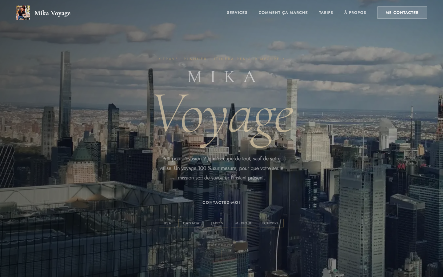 Aperçu du site Mika Voyage